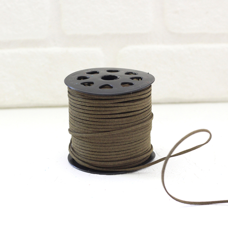 Khaki suede rope, 3 mm / 5 metres - Bimotif (1)