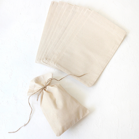 Plain cream raw cloth pouch, 15x25 cm / 10 pcs - Bimotif (1)