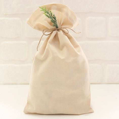 Plain cream raw cloth pouch, 25x40 cm / 10 pcs - Bimotif