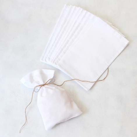 Plain white raw cloth pouch, 15x25 cm / 10 pcs - Bimotif (1)