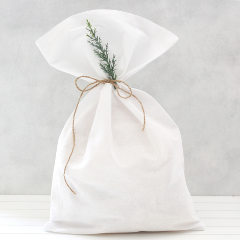 Plain white raw cloth pouch, 25x40 cm / 10 pcs - Bimotif