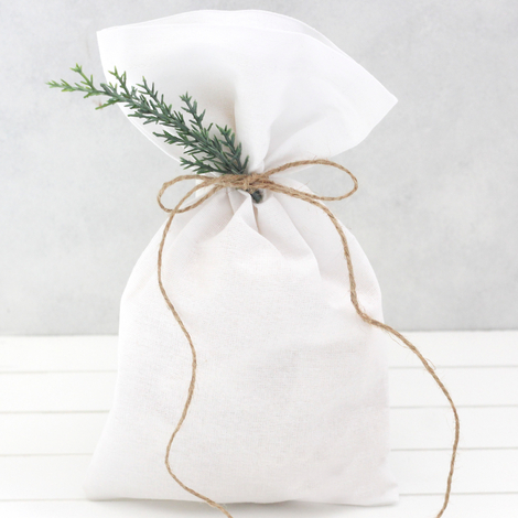 Plain white raw cloth pouch, 15x25 cm / 100 pcs - Bimotif