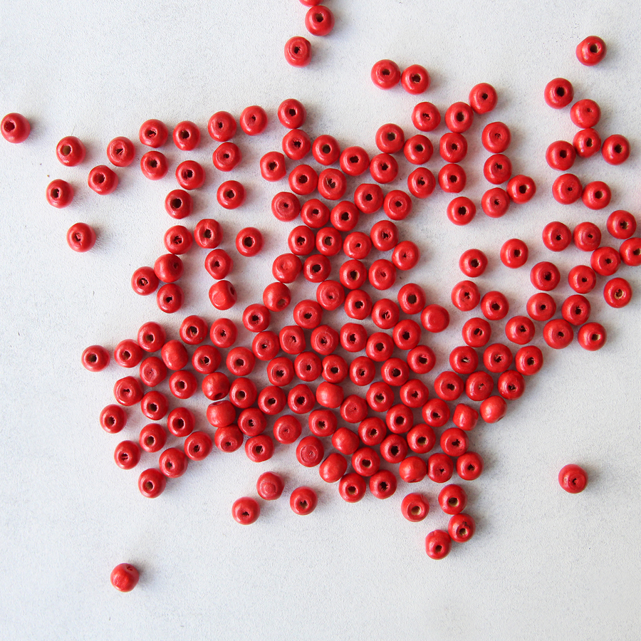 Wooden bead, 6 mm / 50 g (Red) - 3