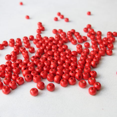 Wooden bead, 6 mm / 50 g (Red) - Bimotif (1)