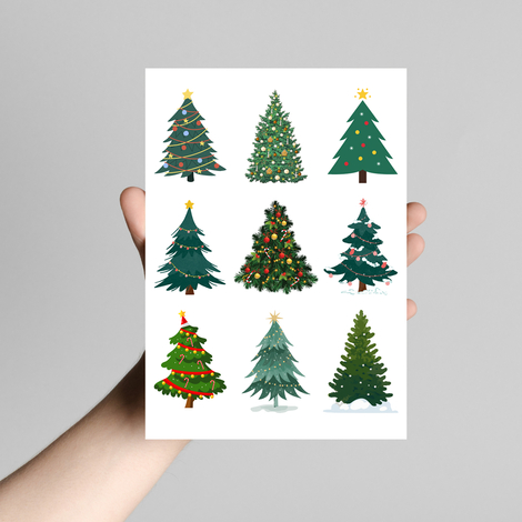 Sticker, Christmas pine tree, 5x5.5 cm / 2 sheets - Bimotif