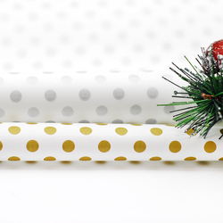 Wrapping paper, metallic polka dot, 70x100 cm / 5 pcs (Silver) - 5