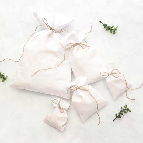 Plain white raw cloth pouch, 15x25 cm / 3 pcs - Bimotif (1)