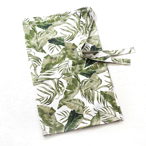 Kitchen apron with green leaf pattern, 50x70 cm - 4