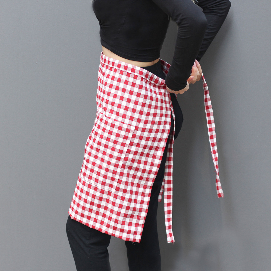 Red and white checkered kitchen apron, 50x70 cm - 2