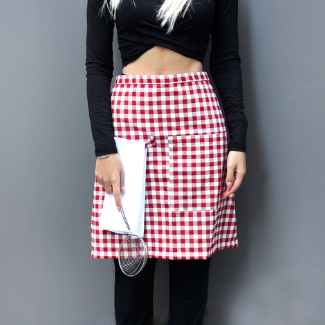 Red and white checkered kitchen apron, 50x70 cm - 3