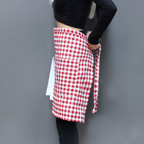 Red and white checkered kitchen apron, 50x70 cm - 8