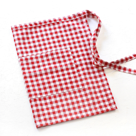 Red and white checkered kitchen apron, 50x70 cm - 4