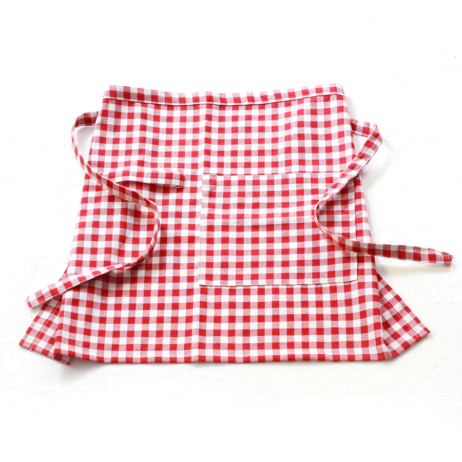 Red and white checkered kitchen apron, 50x70 cm - 6
