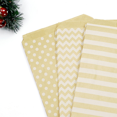 Patterned paper bags, kraft-white / striped (18x30 - 500 pcs) - 5