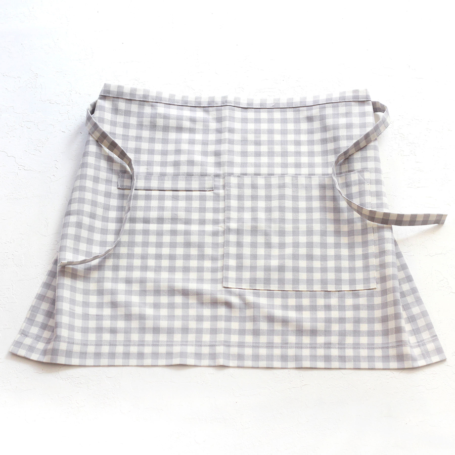 Grey and white checkered kitchen apron, 50x70 cm - 1