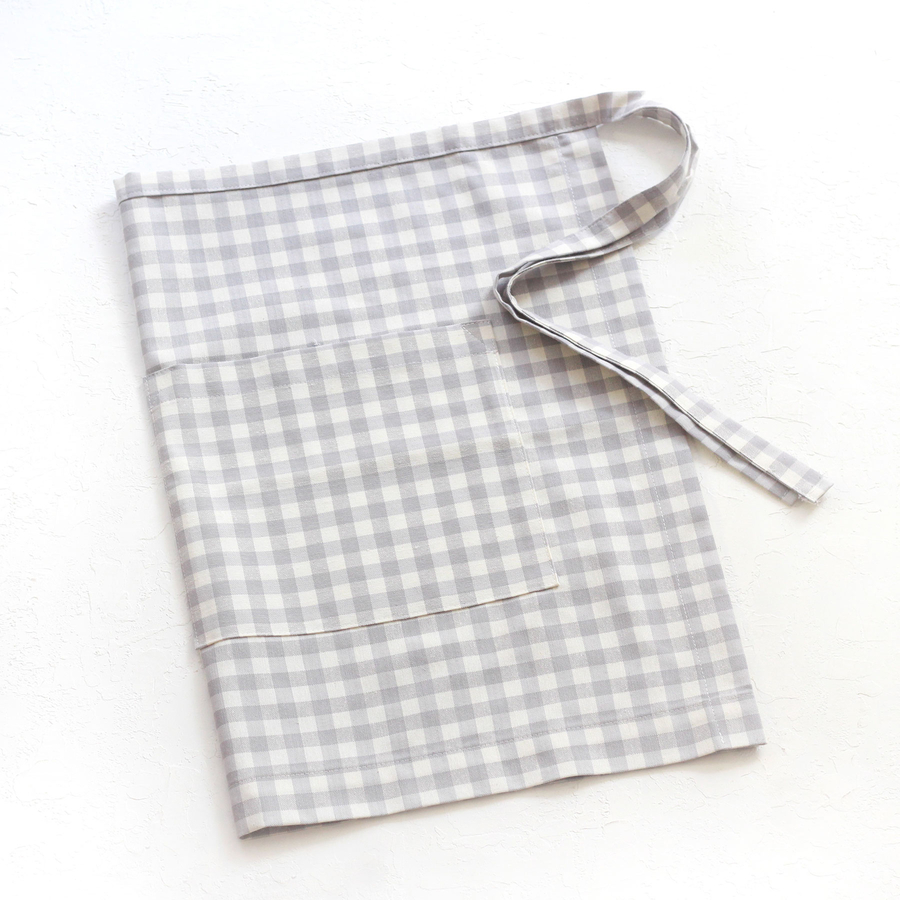 Grey and white checkered kitchen apron, 50x70 cm - 3