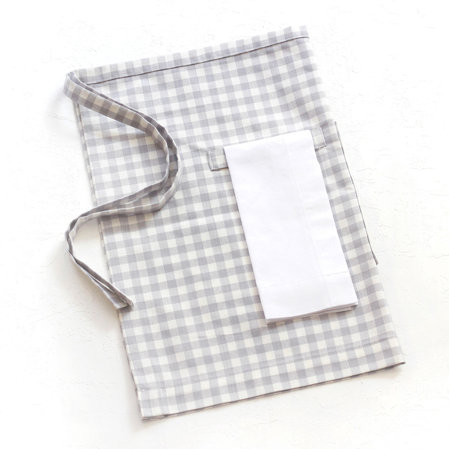 Grey and white checkered kitchen apron, 50x70 cm - 2