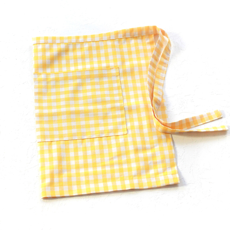 Yellow and white checkered kitchen apron, 50x70 cm - 3