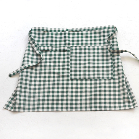 Dark green and white checkered kitchen apron, 50x70 cm - Bimotif