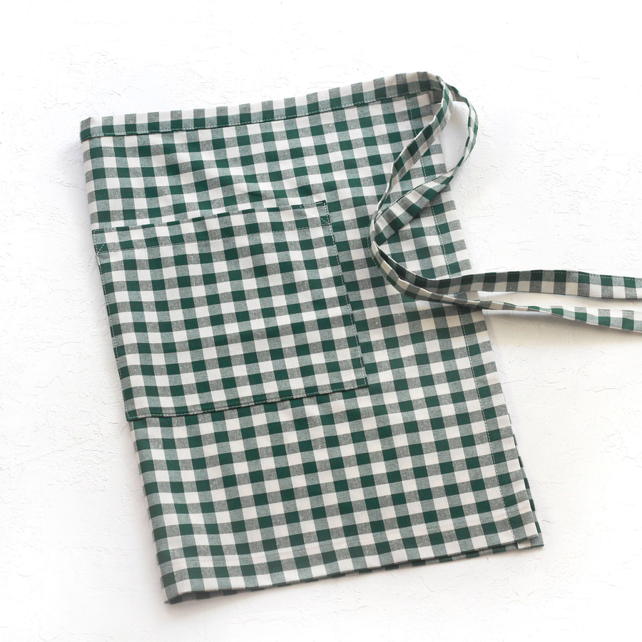 Dark green and white checkered kitchen apron, 50x70 cm - 3