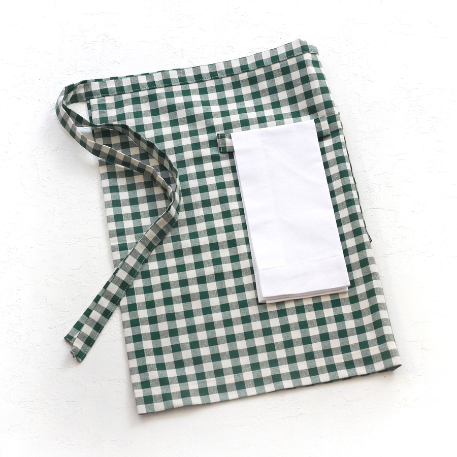 Dark green and white checkered kitchen apron, 50x70 cm - 2
