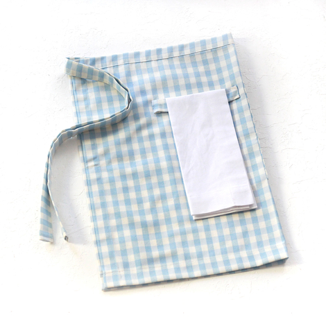 Light blue and white checkered kitchen apron, 50x70 cm - Bimotif (1)