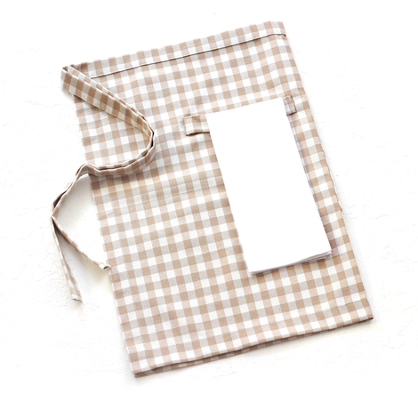 Beige and white checkered kitchen apron, 50x70 cm - 2