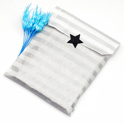 Patterned paper bag, white-silver / polka dot (18x30 - 10 pcs) - 5