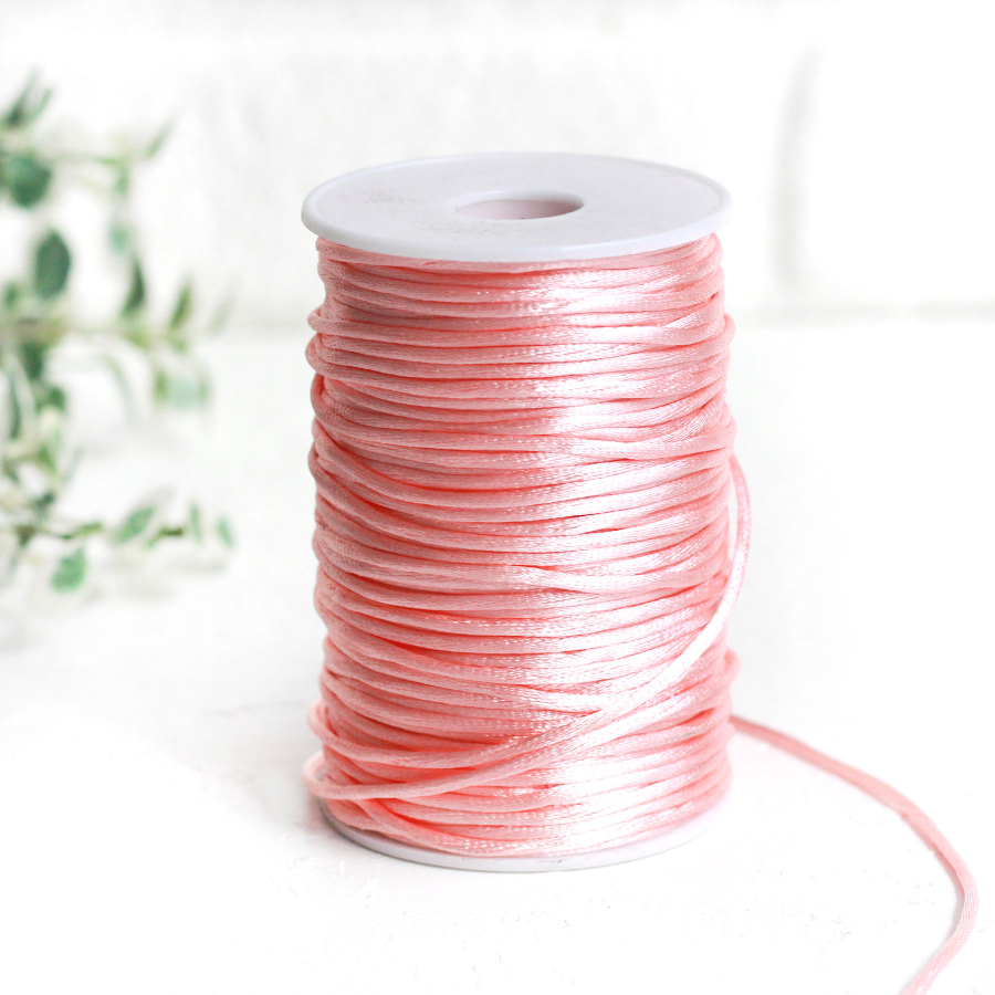 Peach color flush rope (rat tail), 2 mm / 5 metres - 1