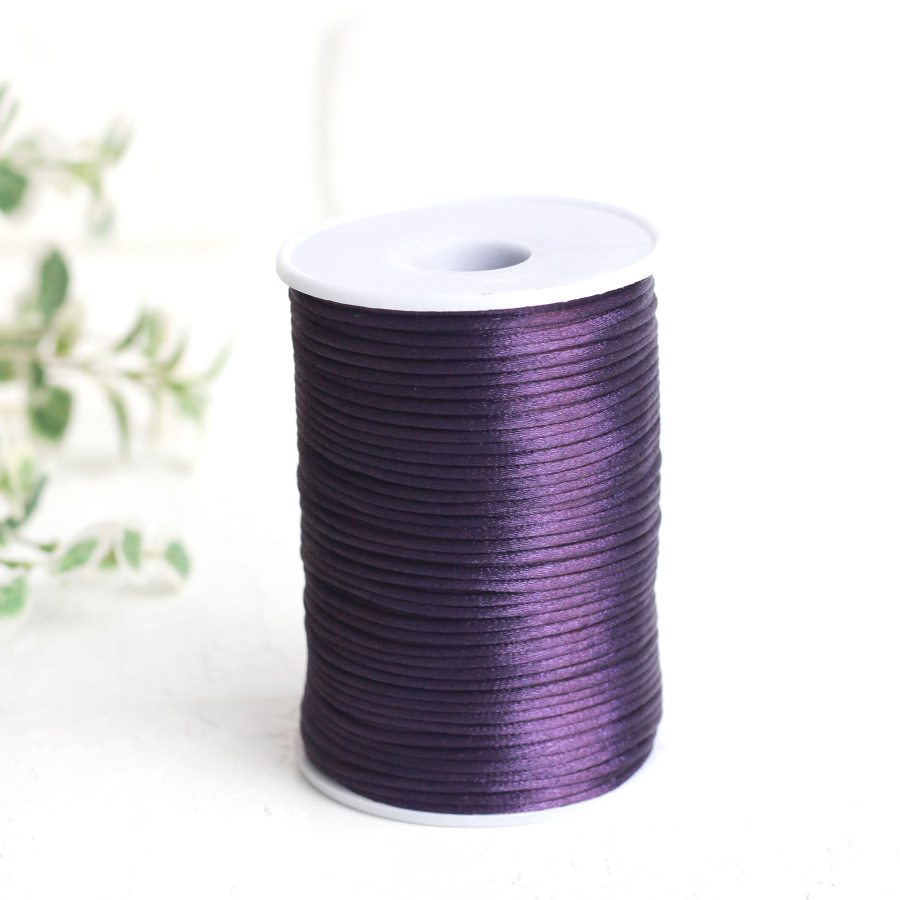 Damson color flush rope (rat tail), 2 mm / Roll - 1