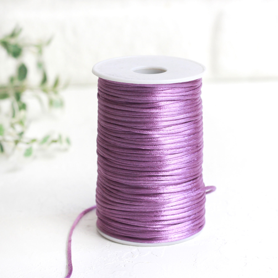 Lilac flush rope (rat tail), 2 mm / Roll - 1