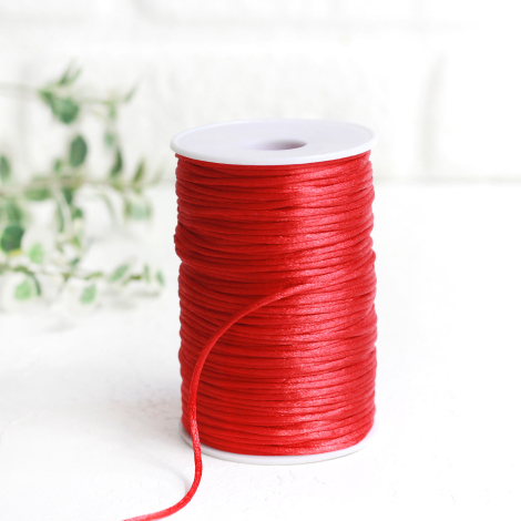 Red flush rope (rat tail), 2 mm / Roll - Bimotif