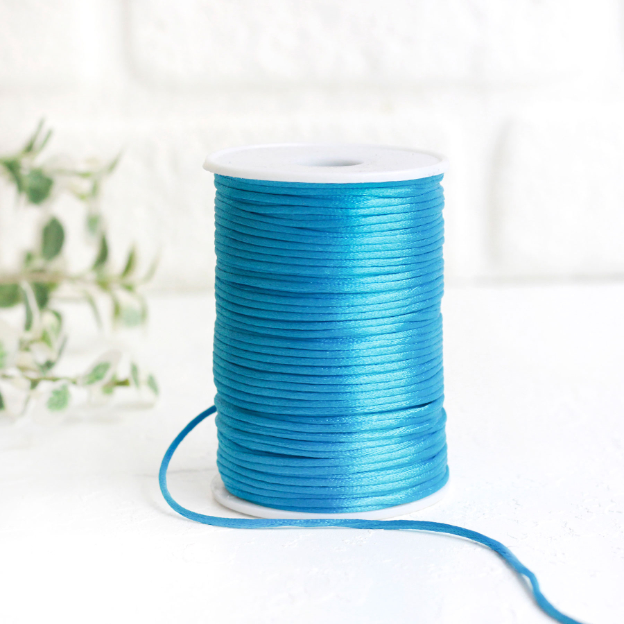Turquoise flush rope (rat tail), 2 mm / Roll - 1
