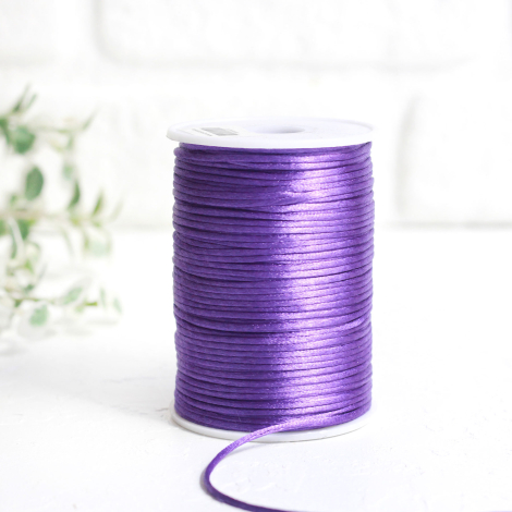 Purple flush rope (rat tail), 2 mm / Roll - Bimotif