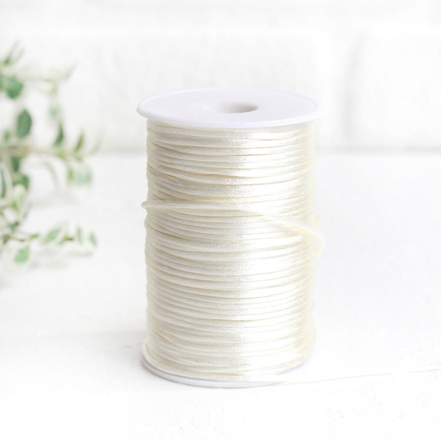 Cream flush rope (rat tail), 2 mm / Roll - 1