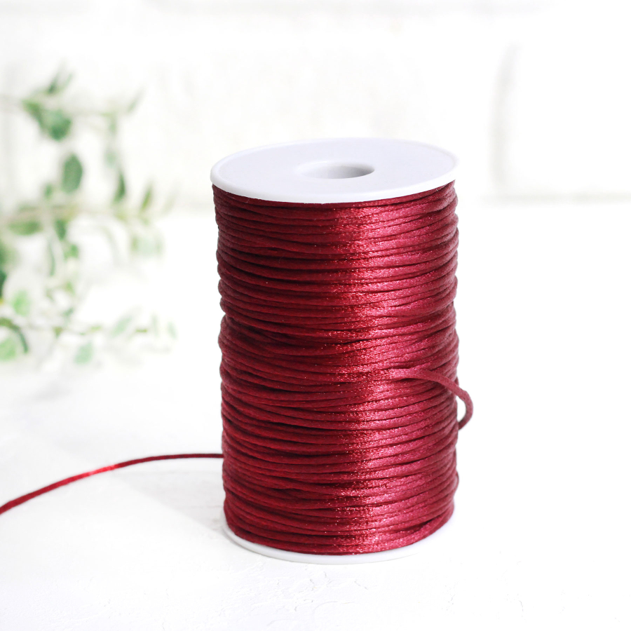 Burgundy flush rope (rat tail), 2 mm / Roll - 1