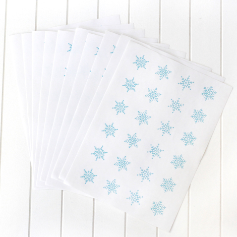 Christmas snow pattern sticker, 2.75 cm / 10 sheets (White) - Bimotif