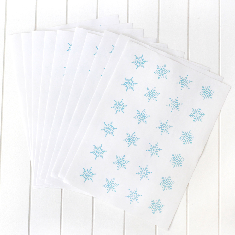 Christmas snow pattern sticker, 2.75 cm / 10 sheets (White) - 1