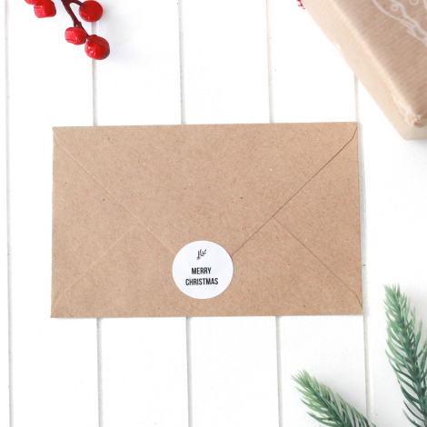 Christmas messages sticker set, 2.75 cm / 2 sheets (White) - Bimotif (1)
