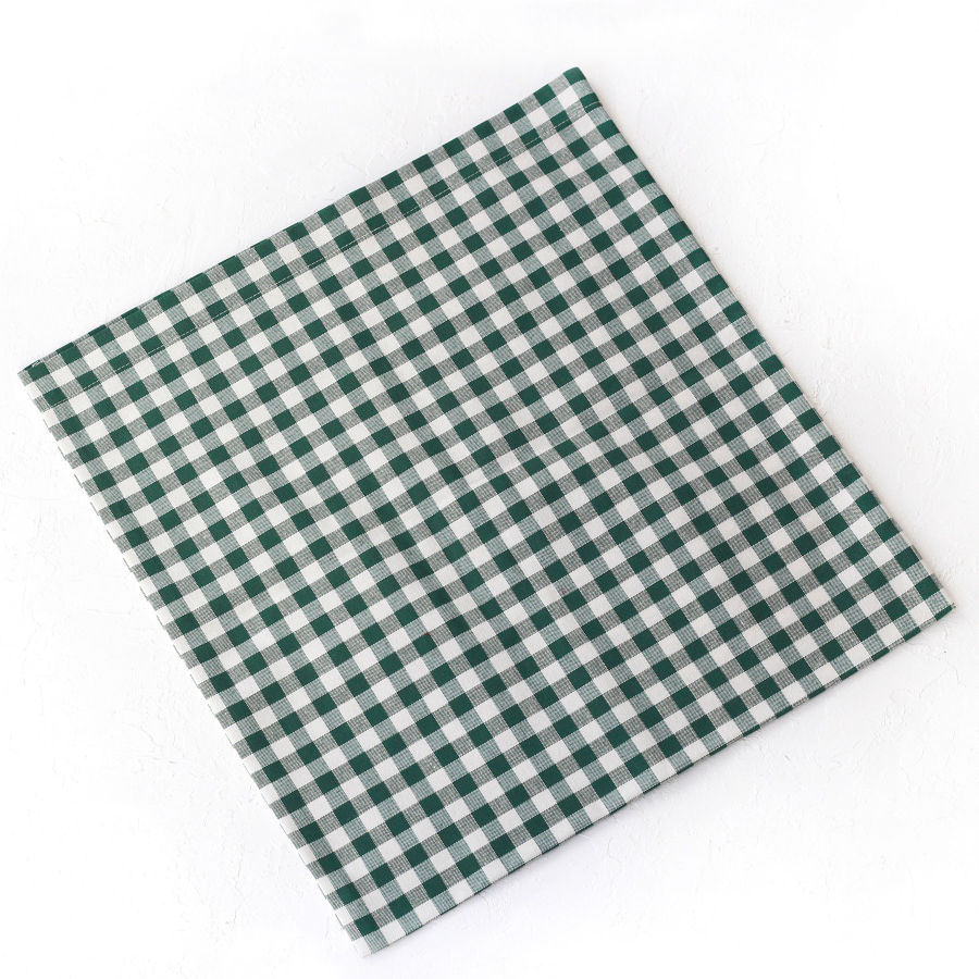 Green and white checked woven fabric chair cover, 47x47 cm - 2