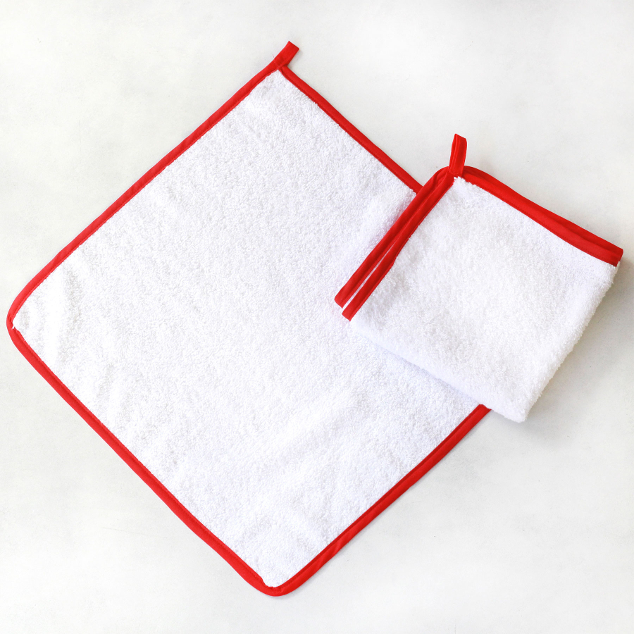 Kitchen hand towel with red piping, 35x35 cm / 2 pcs - 4