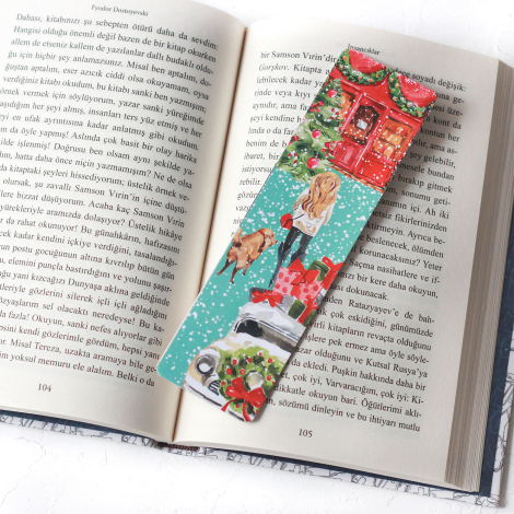 Christmas bookmark, street / 2 pcs - Bimotif (1)