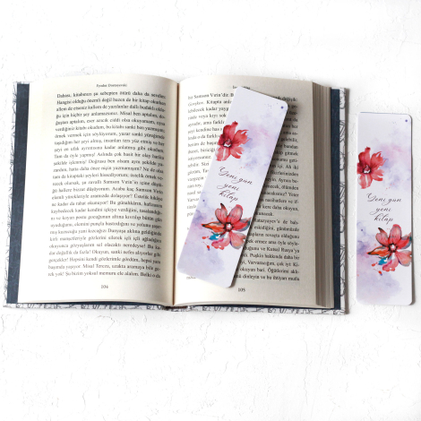 Bookends, red flower / 2 pcs - Bimotif