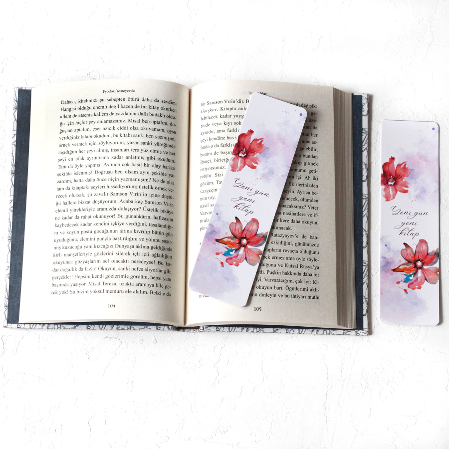 Bookends, red flower / 2 pcs - 1