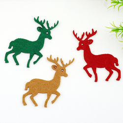 Felt motif, deer, milky coffee / 2 pcs - Bimotif (1)