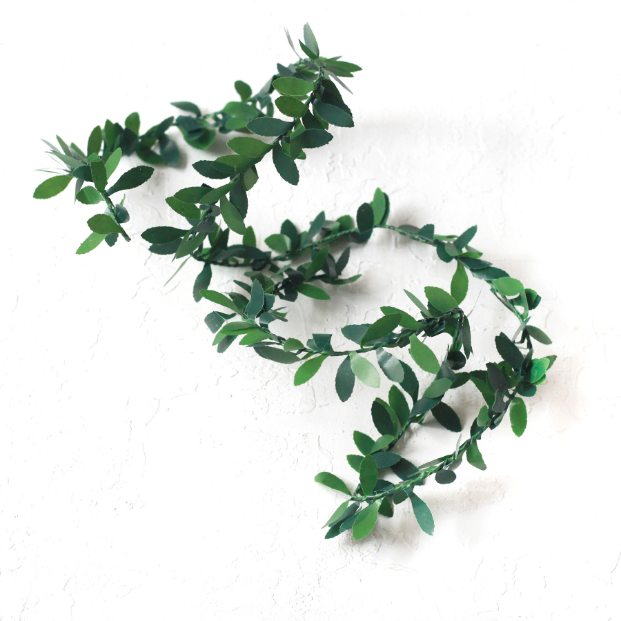 Decorative wired leaf ribbon, 1 metre artificial crown ivy - 1