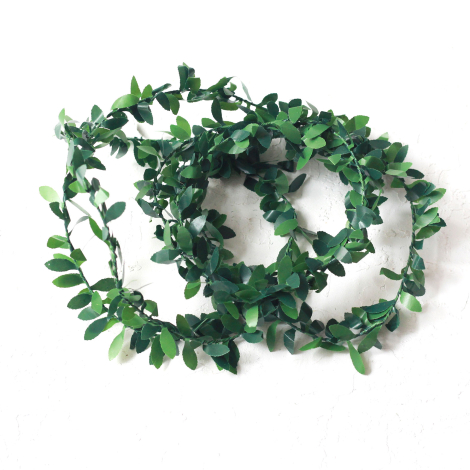 Decorative wired leaf ribbon, 2 metres artificial crown ivy - 2