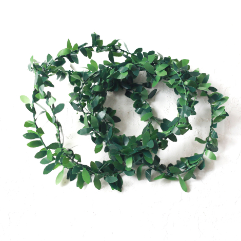 Decorative wired leaf ribbon, 2 metres artificial crown ivy - Bimotif (1)