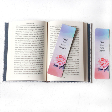 Bookmark, pink rose / 2 pcs - Bimotif