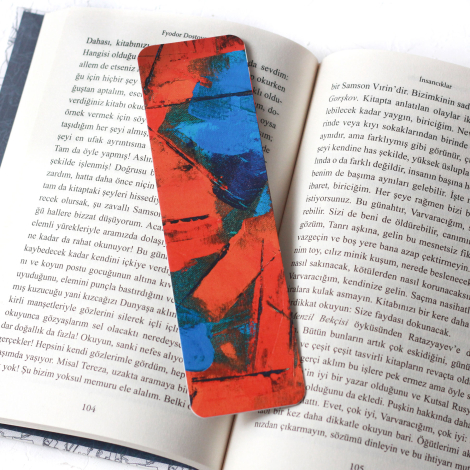 Cat and abstract themed bookmark set / 2 pcs - 3